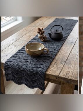 Handmade Crochet Knit Scarf / Table Runner / Boho Wall Hanging 70”